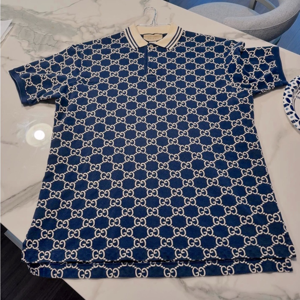 Mens Gucci GG Stretch Cotton Polo 
SUPER RARE!